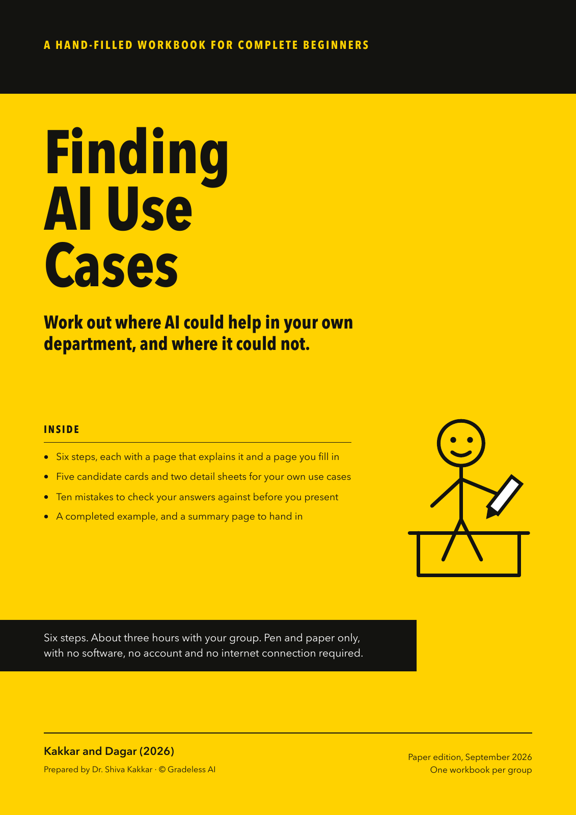 Original yellow and black cover of Finding AI Use Cases